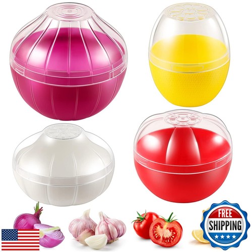 Vegetable and Fruit Storage Containers for Fridge, 4 Pcs BPA Free Reusable Fo