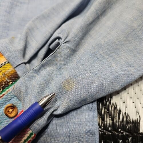 Vintage 70s Kennington Western Print Aztec Design Wood Button Shirt Medium Read - Picture 4 of 9