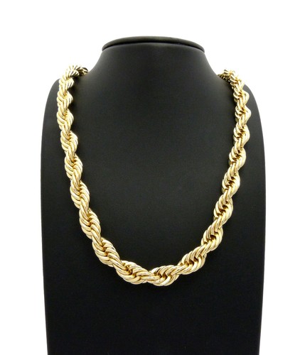 Men's 80's 14KT Gold Plated 10mm 22", 26" Rope Chain Necklace Made in Korea - 第 2/21 張圖片