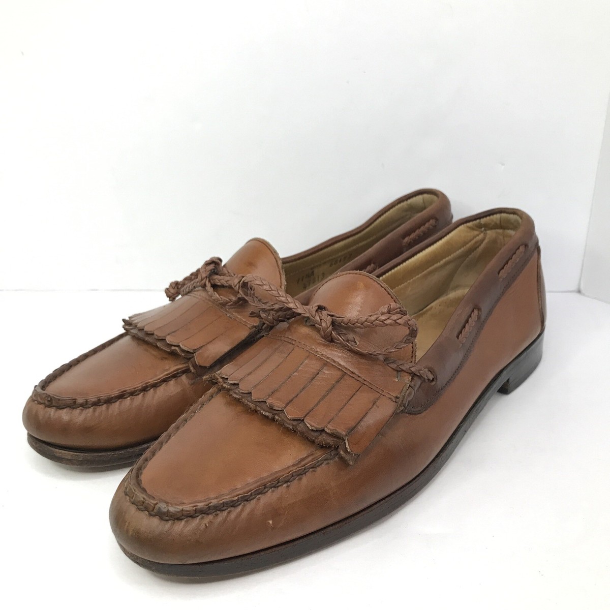 Allen Edmonds WOODSTOCK Brown Braided Kiltie Loafer Slip On  display picture 2