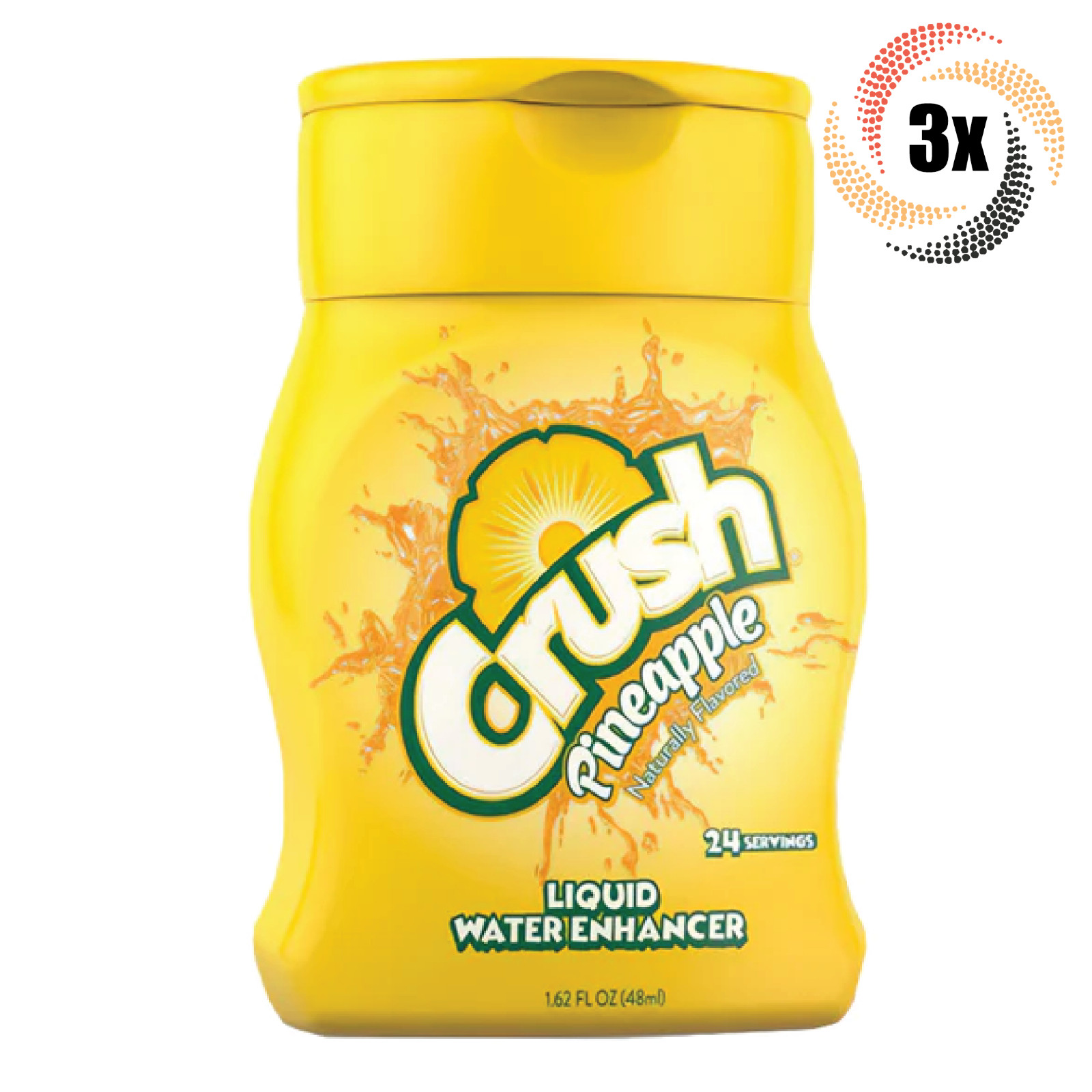 3x Bottles Crush Pineapple Flavor Liquid Water Enhancer | Sugar Free | 1.62oz