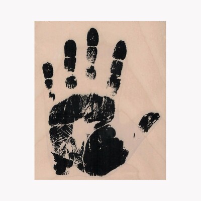 Mounted Rubber Stamp, Hand Print, Halloween, Bloody Hand, Hand Silhouette, Hand