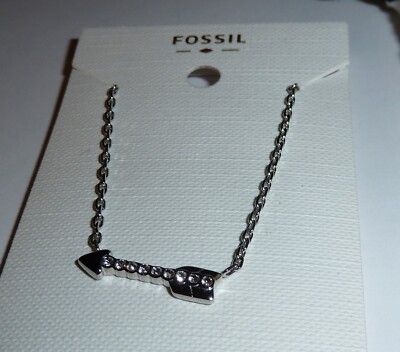 FOSSIL Kette / Damenkette silberfarben PFEIL Steinchen JOA00489040 NEU!