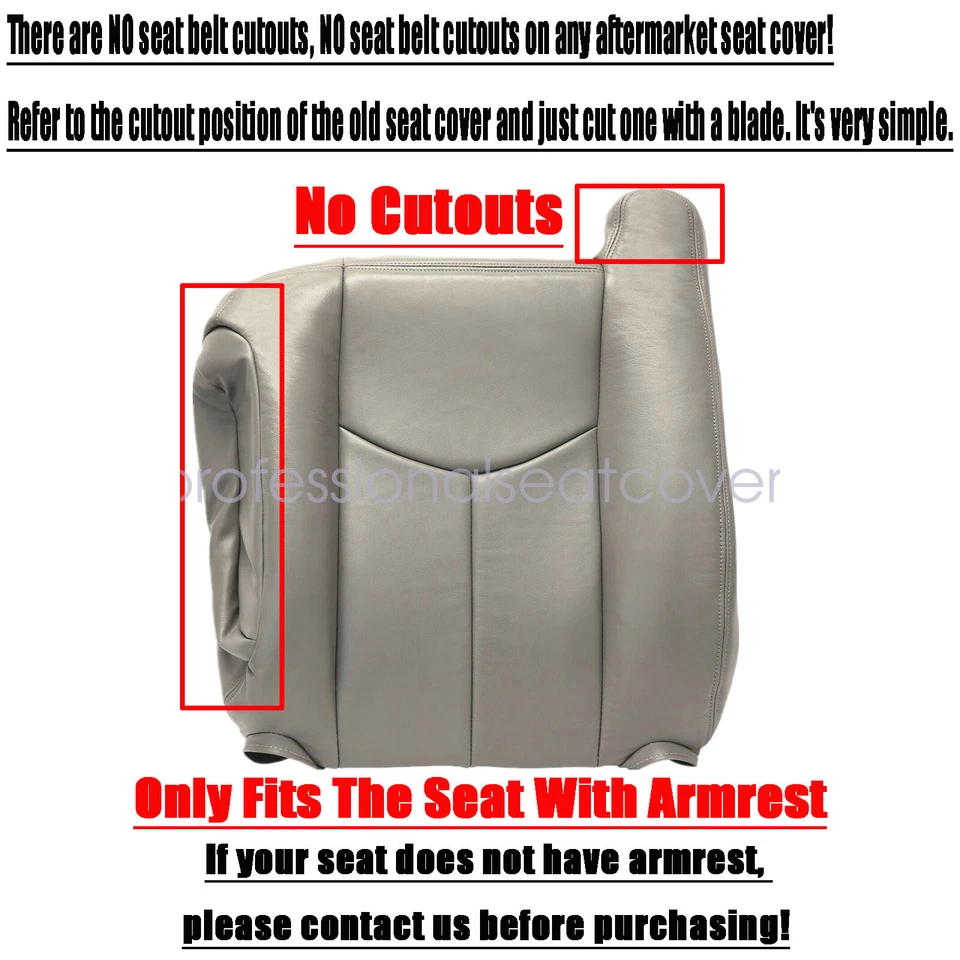 Кожаный передний чехол на сиденье для Chevy Tahoe GMC Yukon 2003 2004 2005 2006 годов выпуска желтовато-коричневый 522 - Изображение 3 из 4