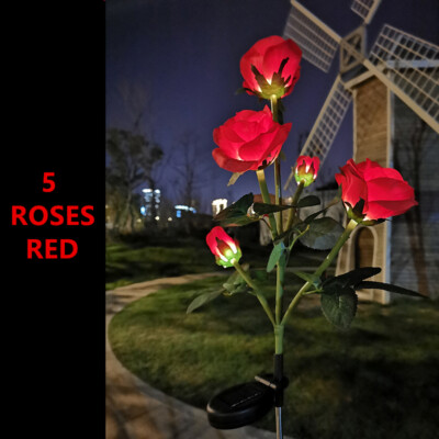 Aolyty Solar Garden Lights With Peony Flowers (2 Pack) - Dusk To Dawn LED Stake Lights, IP65 Waterproof, Rose Purple