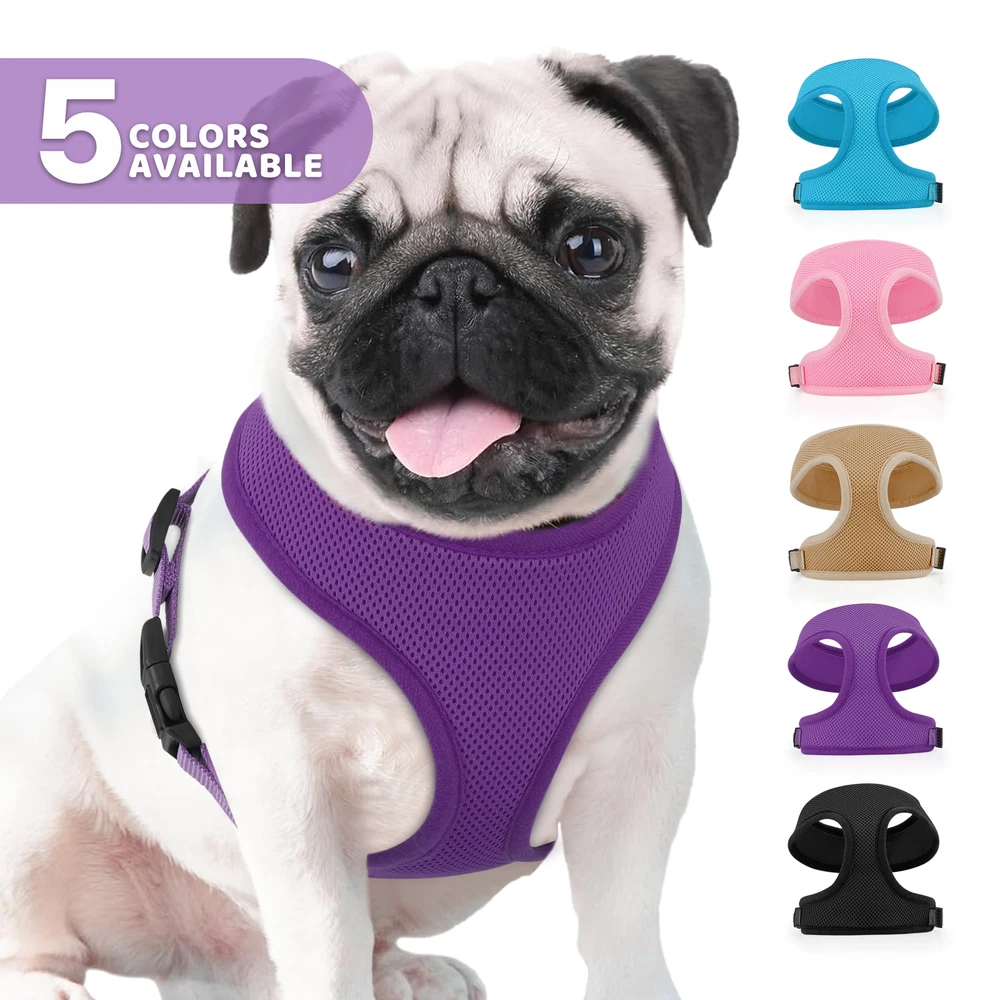 Dog Harness Puppy Escape Proof Jacket Breathable Padded Mesh w/Reflective Vest
