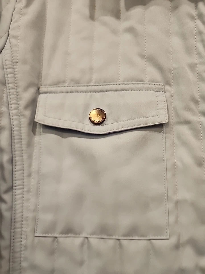 Chaqueta Dana Buchman Para Mujer L Bebé Azul Cremallera Completa Acolchada Algodón Poliéster Forrada Foto 3 de 4