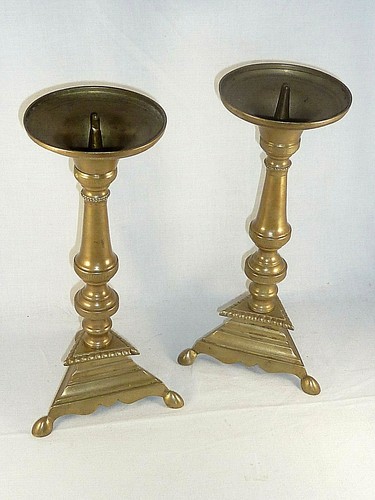 Paar wunderschöne Kerzenleuchter / Altarleuchter aus Messing, Höhe - 27 cm - Bild 2 von 4