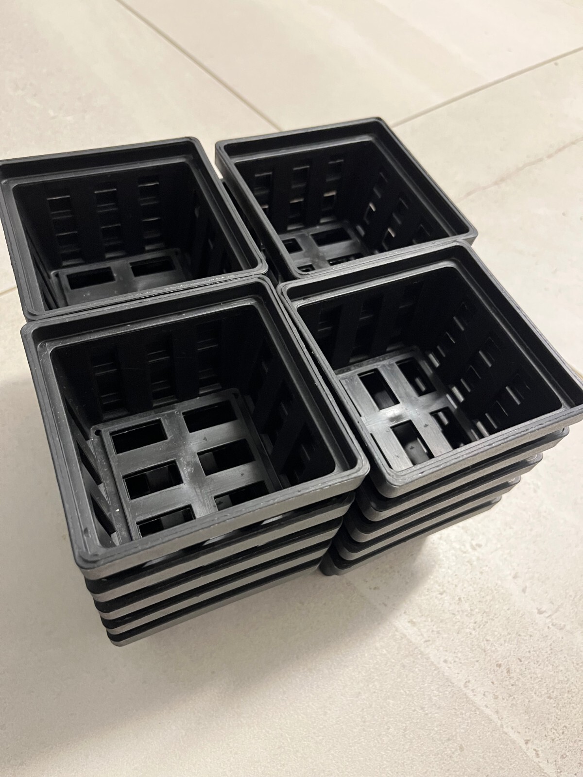 Plastic Orchid Square Pots Vanda Basket Black Pots for Orchids 100 X