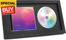 CD Music Display Case Frame, 14.2x7.7 Inches Display Disc and CD Box, Real Glass