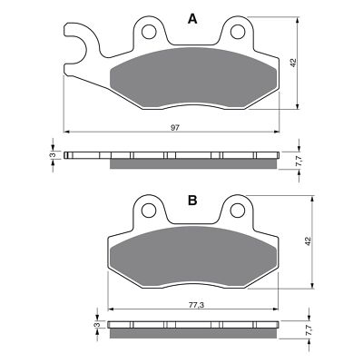Goldfren Front Brake Pads for TGB 50 AKROS TEC 5 2002-2006 (S3 X2)