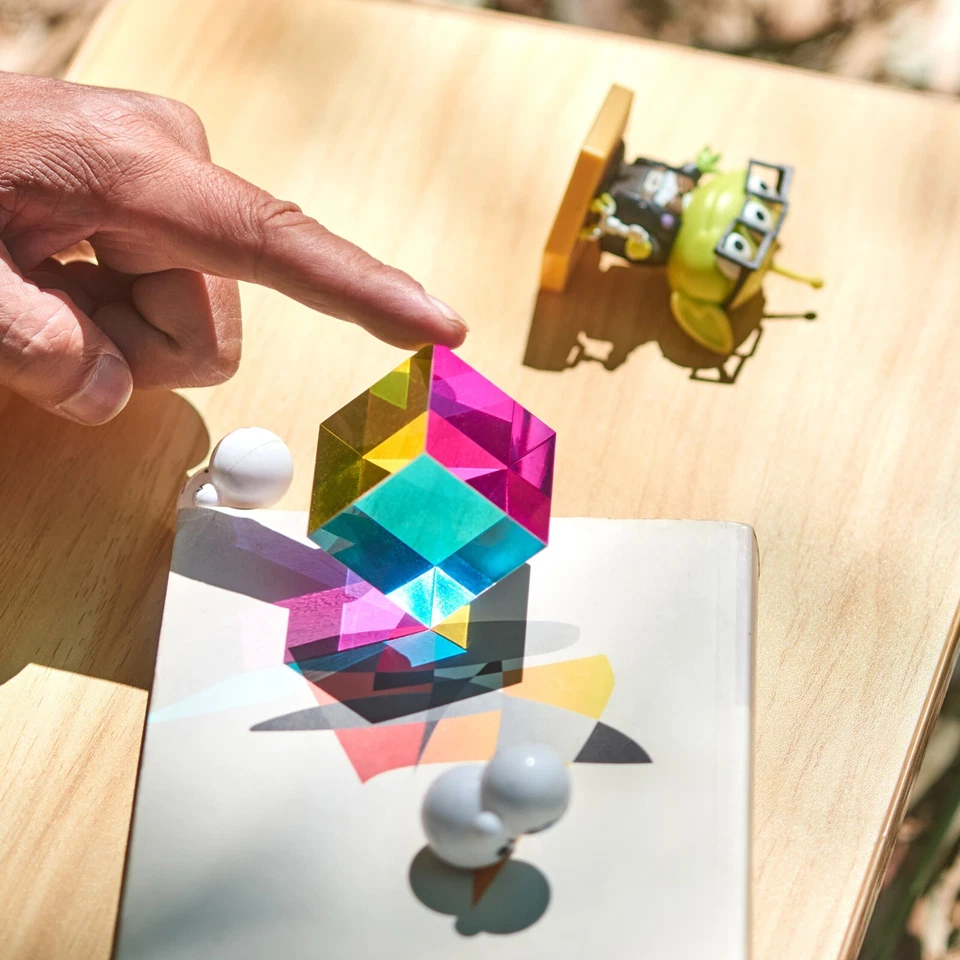 Cubo de color CMY, prisma acrílico, juguete educativo para aprender ciencias, decoración de escritorio Foto 4 de 4