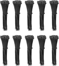 1000 Pack 4" Inch Cable Zip Ties Nylon Plastic Small Wire Wraps Black Bulk Lot