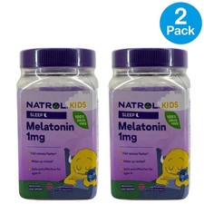 Natrol Kids Melatonin 1mg Sleep Aid Gummies Raspberry Flavor 140ct 2 Pack New