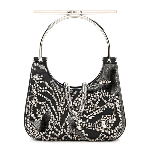 Alexander McQueen Mini T-Bar Crystal & Bead Embellished Bag - NIB
