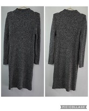 Uniqlo Wool Blend Sweaterdress Sweater Dress Mockneck Marled Fleck Bodycon Sz M
