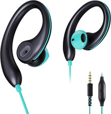 Upgrade Wired Sports Earbuds with Ear Hooks, Running Headphones Secure Fit Wrap