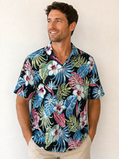 Tommy Bahama Konkan Jungle Men s XL Silk Short Sleeve Tropical Floral NWT