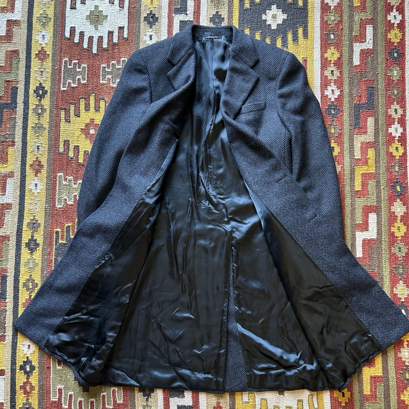 Prada Single Breasted Herringbone Pattern Cashmer… - image 8