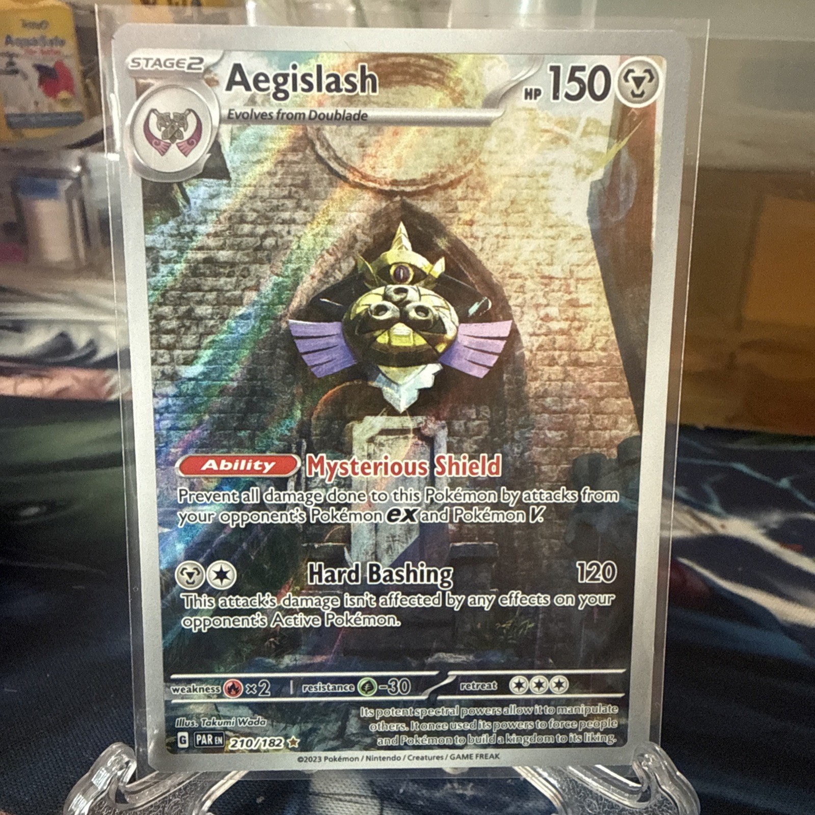 Pokémon TCG Aegislash 210/182 SV04 Paradox Rift Illustration Rare Holo Eng