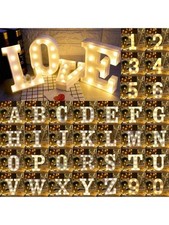 ALPHABET LED LETTER NUMBERS LIGHT UP WHITE PLASTIC LETTERS STANDING HANGING A-Z