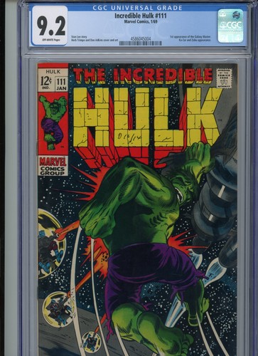 Incredible Hulk #111 1969 Marvel CGC 9.2 Off-White 1st App. of the Galaxy Master