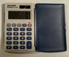 Vintage SHARP ELSI MATE EL-243S Twin Power CALCULATOR Hand Held WORKS GREAT