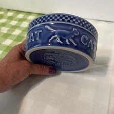 Longaberger Pottery Mulligan Cornflower BLUE CAT BOWL Made in USA 5" Excellent
