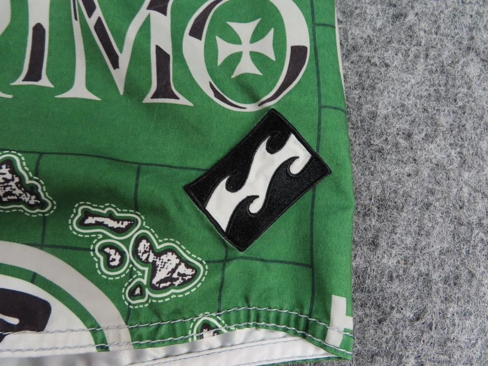Pantalones Cortos De Colección Billabong Para Hombres 34 Verde Kamehameha Primo Cerveza Hawaiana Foto 4 de 4