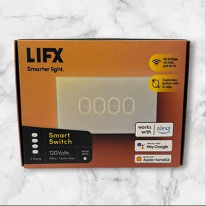 Commutateur intelligent Lifx 120V - 60HZ- 1 Pole, relais... 4 Gang- White Gloss (31D)