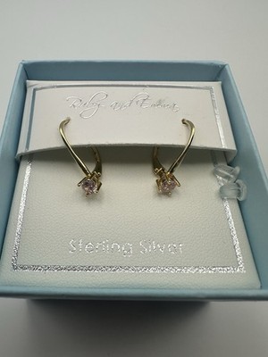 Sterling Silver Ruby & Emma Ear Rings
