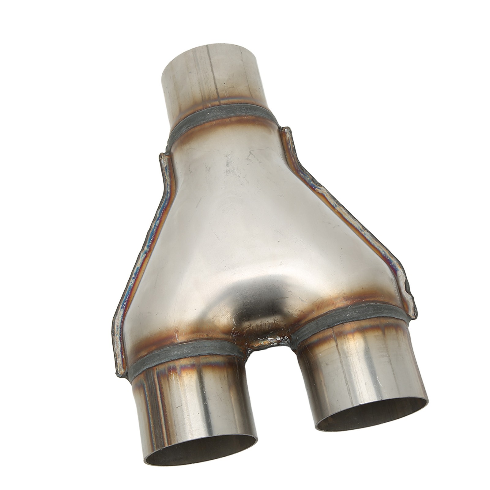 63mm Y Shaped Exhaust Tailpipe Tips Stainless Steel 1 Inlet 2 Outlet Universal