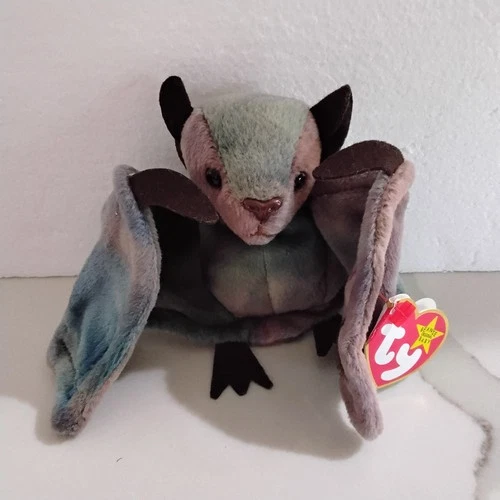 Vintage Ty TIE-DYE BATTY the BAT Beanie Baby 4.5" NEW
