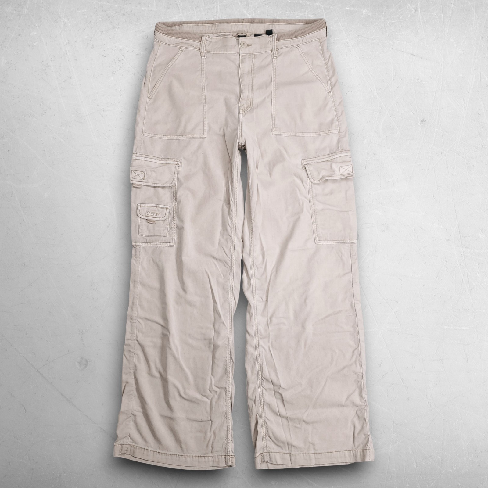 American Eagle Baggy Cargo Hiking Pants High Rise Wide Leg Women 14L Beige