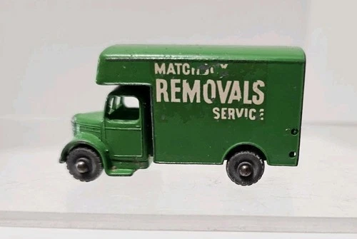 1957 Lesney 17-a Bedford Van Matchbox Removals Service, Green - VG+