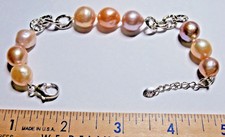Multi Color Freshwater Pearl Silver Bracelet ...