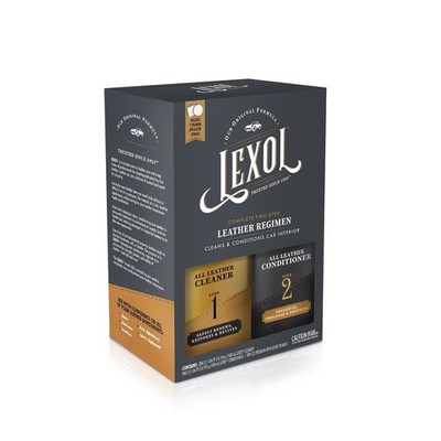 Lexol Leather Care Kit Conditioner and Cleaner, Use on Car 16.9 Oz Kit, Black 