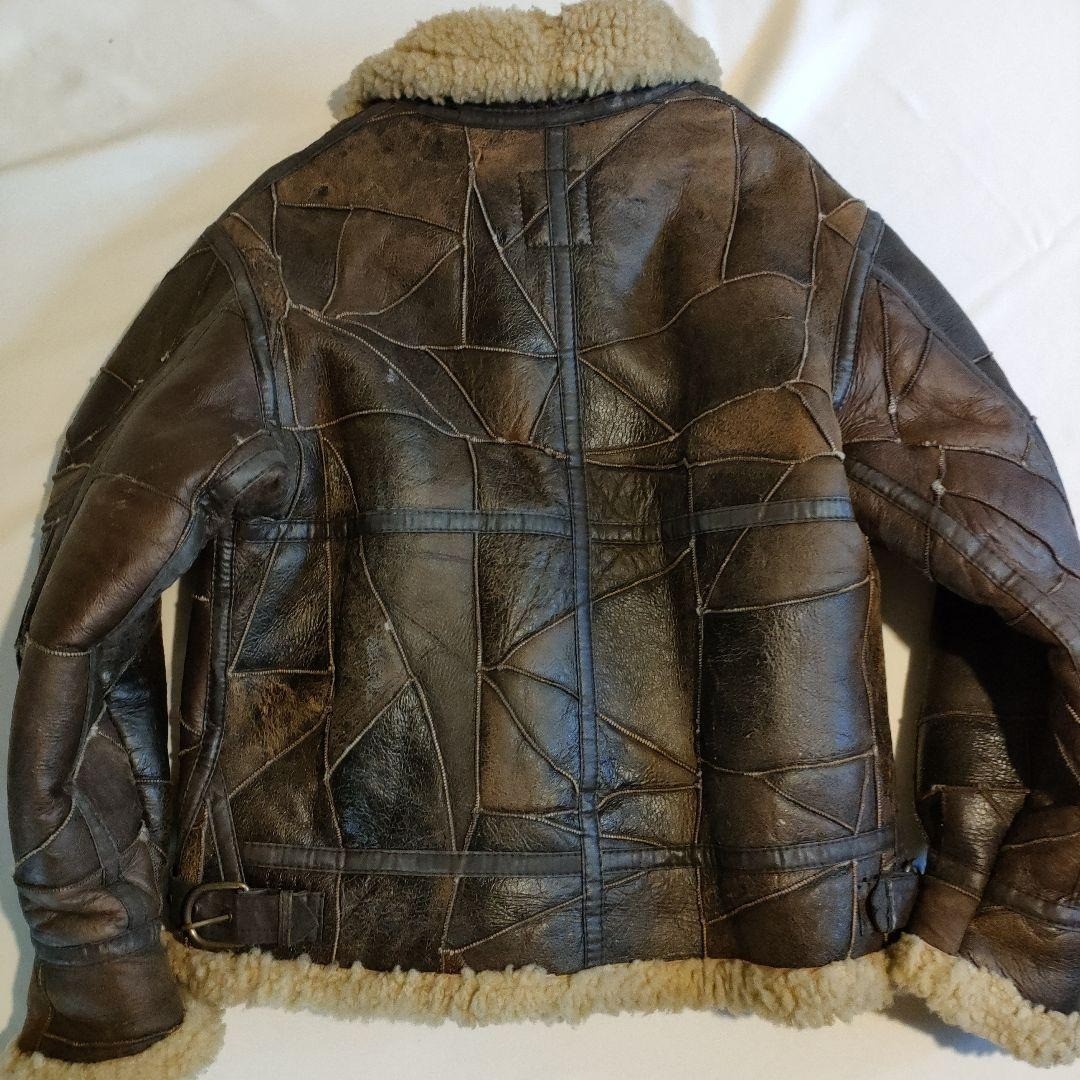 Visvim Mouton Leather Patchwork Jacket Brown Size… - image 8