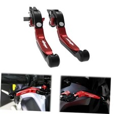 CNC Motorcycle Adjustable Brake Clutch Levers Fit for KLR650 Gen2 Red