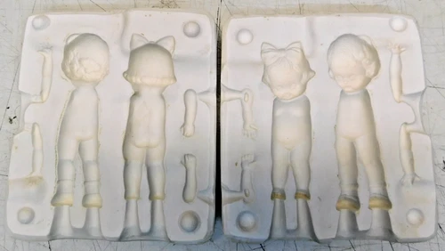 Ruth's Sewing Dolls cpc DL6 Two Dolls Vintage Ceramic Slip Casting Mold #13