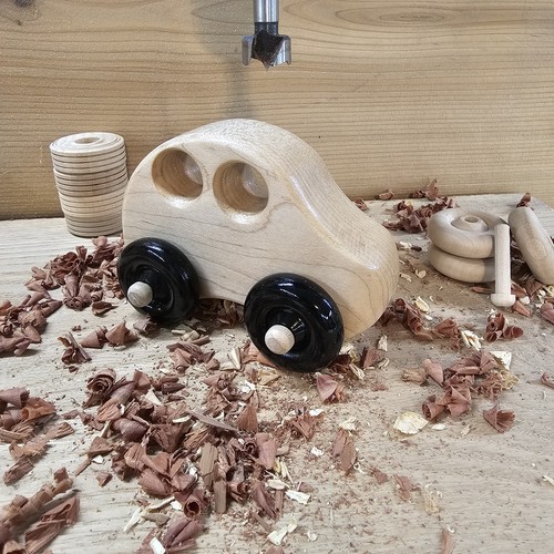 Handcrafted Children's Wooden Toy Car - Hard Maple - Natural Finish