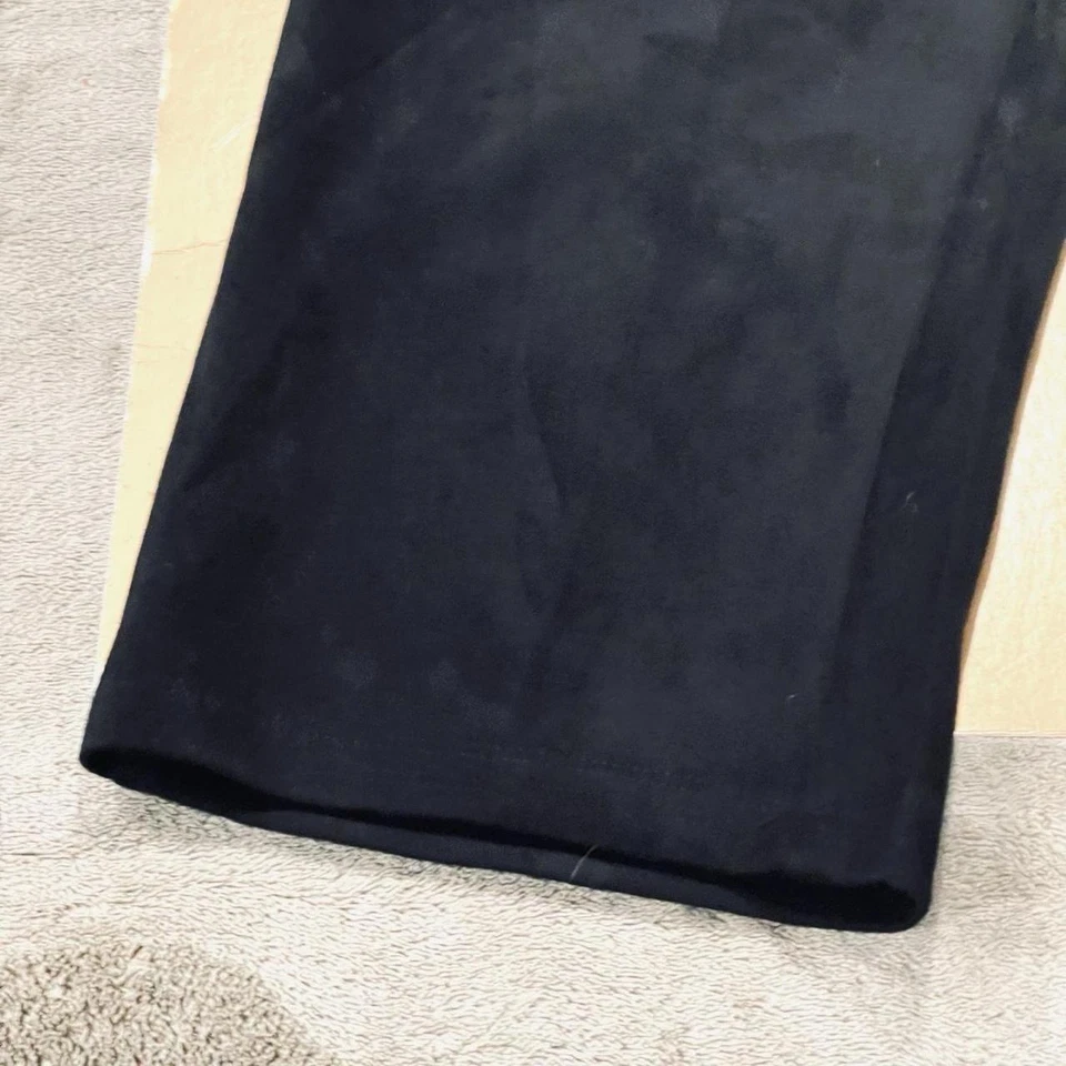 Slim-sation Black Velvet Faux Suede Cropped Leggings Plus Size 3X - Image 2 of 4