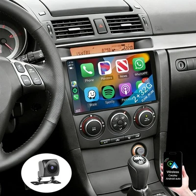 4-Kerne 2+32G CarPlay Android15 Autoradio GPS Navi KAM Für Mazda 3 BK 2004-2009 - Bild 1 von 4