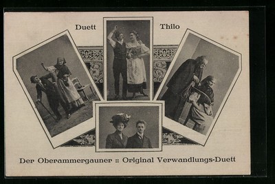 Duett Thilo, Der Oberammergauner Original Verwandlungs-Duett, Ansichtskarte 