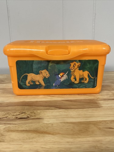 Vintage Huggies Baby Wipes Storage Container Orange Lion King Empty