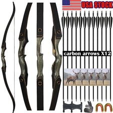60'' Takedown Recurve Bow Arrows Set 25-50lbs Adult Outdoor Shooting Practice US