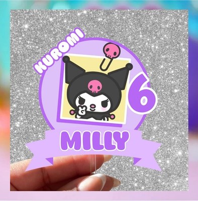 Kuromi San Rio Hello Kitty Tortenaufleger personalisiert Name Alter Jungen Mädchen Geburtstag