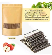 ✨600G Organic Apple Sticks Small Animals Molar Wood Treats Toys for Chinchillas 