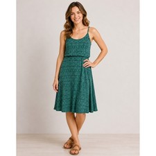 LOFT Teal Green Dress Sleeveless Casual Sundress Patterned S Womens