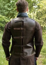 Medieval Leather Brigandine Armor, Breastplate with Bracers, SCA LARP Viking